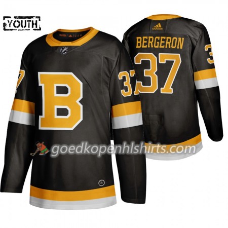 Boston Bruins Patrice Bergeron 37 Adidas 2019-2020 Zwart Authentic Shirt - Kinderen